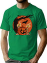 100 Vintage Pumpkin Scene Halloween T-Shirt for Men & Women, T-Shirts Graphic Tee - Green