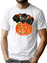 105 Vintage Halloween Bat Pumpkin Cut Out T-Shirt for Men & Women, T-Shirts Graphic Tee - White
