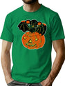 105 Vintage Halloween Bat Pumpkin Cut Out T-Shirt for Men & Women, T-Shirts Graphic Tee - Green