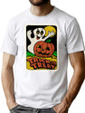 11 Vintage Halloween Trick Or Treat Ghost With Pumpkin T-Shirt for Men & Women, T-Shirts Graphic Tee - White