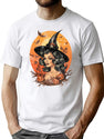110 Vintage Witch - Halloween Design T-Shirt for Men & Women, T-Shirts Graphic Tee - White