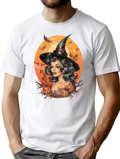 110 Vintage Witch - Halloween Design T-Shirt for Men & Women, T-Shirts Graphic Tee - Black