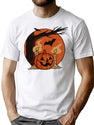 114 Vintages Men Pumpkins Scenes Halloween T-Shirt for Men & Women, T-Shirts Graphic Tee - White