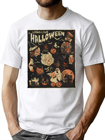 116 Halloween Pumpkin Long Live Halloween T-Shirt for Men & Women, T-Shirts Graphic Tee - Black
