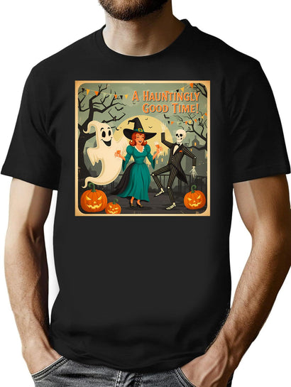 117 Vintage 1950S Halloween Party T-Shirt for Men & Women, T-Shirts Graphic Tee - Black