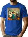 117 Vintage 1950S Halloween Party T-Shirt for Men & Women, T-Shirts Graphic Tee - Blue
