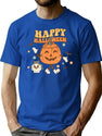 119 Happy Halloween Pumpkin Party T-Shirt for Men & Women, T-Shirts Graphic Tee - Blue