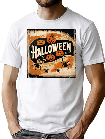 120 Retro Vintage Halloween T-Shirt for Men & Women, T-Shirts Graphic Tee - Black