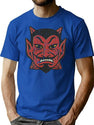 121 1950S Halloween Devil T-Shirt for Men & Women, T-Shirts Graphic Tee - Blue