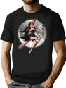 126 Halloween Pin-Up Witch T-Shirt for Men & Women, T-Shirts Graphic Tee - Black