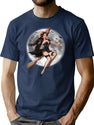 126 Halloween Pin-Up Witch T-Shirt for Men & Women, T-Shirts Graphic Tee - Navy