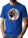 126 Halloween Pin-Up Witch T-Shirt for Men & Women, T-Shirts Graphic Tee - Blue