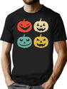 128 Halloween Pumpkin Vintage Jack-O-Lantern T-Shirt for Men & Women, T-Shirts Graphic Tee - Black