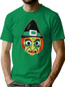 132 Vintage Angry Spooky Witch Design For Halloween T-Shirt for Men & Women, T-Shirts Graphic Tee - Green