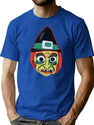 132 Vintage Angry Spooky Witch Design For Halloween T-Shirt for Men & Women, T-Shirts Graphic Tee - Blue