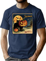 143 Vintage Happy Halloween T-Shirt for Men & Women, T-Shirts Graphic Tee - Navy