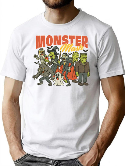 147 Monsters Retro Halloween Horror Movie Vintage Vampire Spooky Season Ghost Party T-Shirt for Men & Women, T-Shirts Graphic Tee - Black
