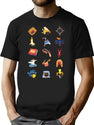 15 Fears Risograph Icons T-Shirt for Men & Women, T-Shirts Graphic Tee - Black