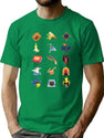 15 Fears Risograph Icons T-Shirt for Men & Women, T-Shirts Graphic Tee - Green