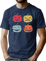 153 Pumpkin Halloween Retro T-Shirt for Men & Women, T-Shirts Graphic Tee - Navy