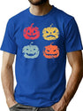 153 Pumpkin Halloween Retro T-Shirt for Men & Women, T-Shirts Graphic Tee - Blue