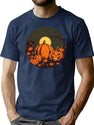 162 Vintage Pumpkin Scene Halloween T-Shirt T-Shirt for Men & Women, T-Shirts Graphic Tee - Navy