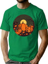 162 Vintage Pumpkin Scene Halloween T-Shirt T-Shirt for Men & Women, T-Shirts Graphic Tee - Green