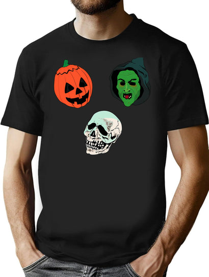 166 Silver Shamrock Mask Set T-Shirt for Men & Women, T-Shirts Graphic Tee - Black