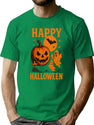 168 Happy Halloween Vintage Pumpkin Ghost T-Shirt T-Shirt for Men & Women, T-Shirts Graphic Tee - Green