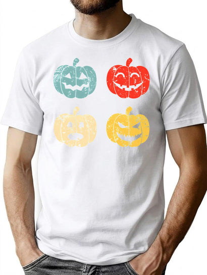 172 Vintage Jackolantern Carvings T-Shirt for Men & Women, T-Shirts Graphic Tee - Black