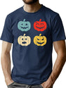 172 Vintage Jackolantern Carvings T-Shirt for Men & Women, T-Shirts Graphic Tee - Navy