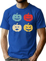 172 Vintage Jackolantern Carvings T-Shirt for Men & Women, T-Shirts Graphic Tee - Blue
