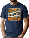184 Vintage Halloween Illustration T-Shirt for Men & Women, T-Shirts Graphic Tee - Navy