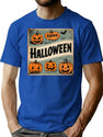 184 Vintage Halloween Illustration T-Shirt for Men & Women, T-Shirts Graphic Tee - Blue