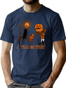 188 Trick Or Treat Scarecrow Witch Owl Moon T-Shirt for Men & Women, T-Shirts Graphic Tee - Navy