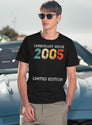 18Th Birthday Legendary Since 2005 Vintage T-Shirt for Men & Women, T-Shirts Graphic Tee - Navy