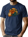 195 Retro Halloween Witch And Pumpkin Illustration Png T-Shirt for Men & Women, T-Shirts Graphic Tee - Navy