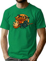 195 Retro Halloween Witch And Pumpkin Illustration Png T-Shirt for Men & Women, T-Shirts Graphic Tee - Green