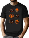 196 Vintage Spooky Halloween Heads T-Shirt for Men & Women, T-Shirts Graphic Tee - Black