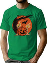 197 Retro Spooky Pumpkin T-Shirt for Men & Women, T-Shirts Graphic Tee - Green