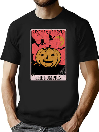 198 Pumpkin Tarot Card T-Shirt for Men & Women, T-Shirts Graphic Tee - Black