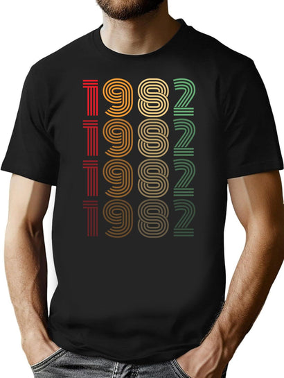 1982 Birthday T-Shirt for Men & Women, T-Shirts Graphic Tee - Black
