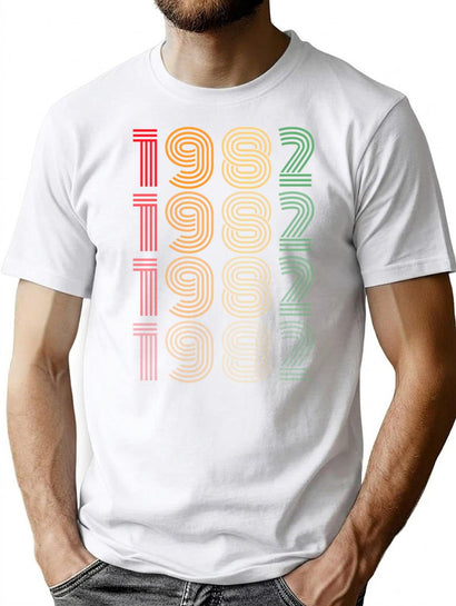 1982 Birthday T-Shirt for Men & Women, T-Shirts Graphic Tee - Black