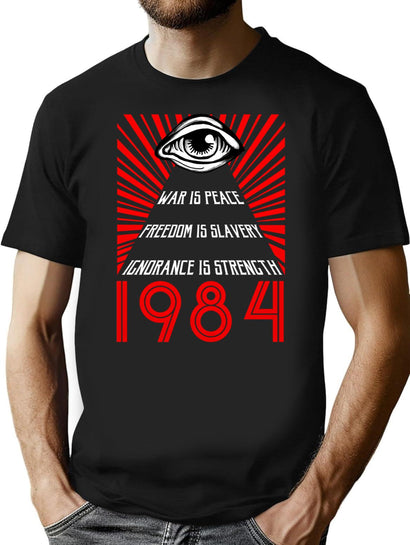 1984 Orwell T-Shirt for Men & Women, T-Shirts Graphic Tee - Black