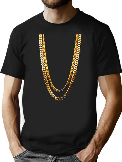 2 Chains T-Shirt for Men & Women, T-Shirts Graphic Tee - Black