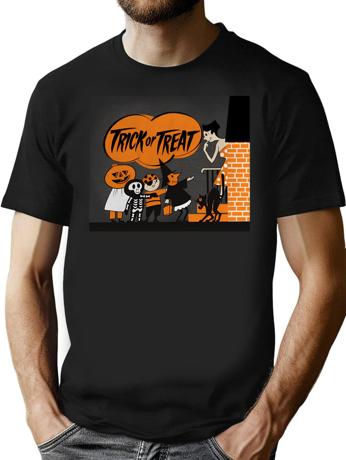 20 Vintage Halloween Trick Or Treaters T-Shirt for Men & Women, T-Shirts Graphic Tee - Black