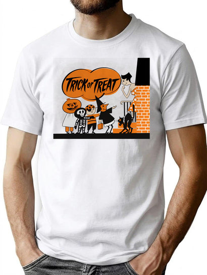 20 Vintage Halloween Trick Or Treaters T-Shirt for Men & Women, T-Shirts Graphic Tee - Black