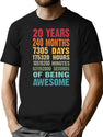 20 Years 240 Months Being Awesome 20Th Birthday Teen Gifts T-Shirt for Men & Women, T-Shirts Graphic Tee - Black