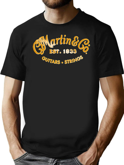 2021 Martin Guitars Essential T-Shirt for Men & Women, T-Shirts Graphic Tee - Black