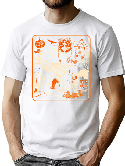 208 Vintage Halloween Night T-Shirt for Men & Women, T-Shirts Graphic Tee - Black